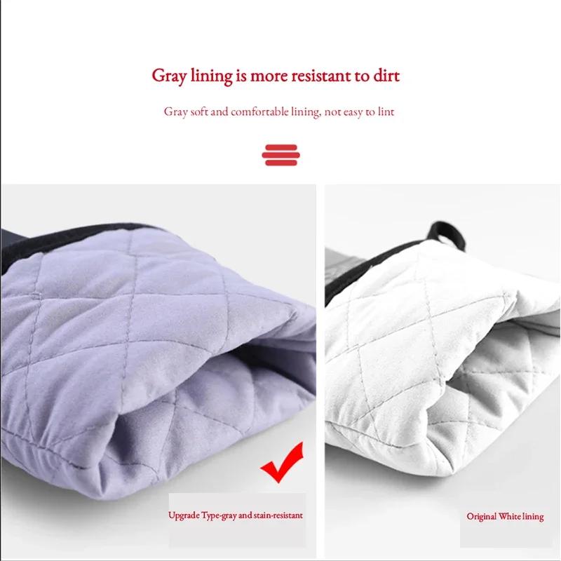 19.6 Inch Silicone Oven Mitts Heat Resistant Oven Gloves Non Slip Waterproof Gloves Cotton Lining Baking Cooking Kitchen Mitts