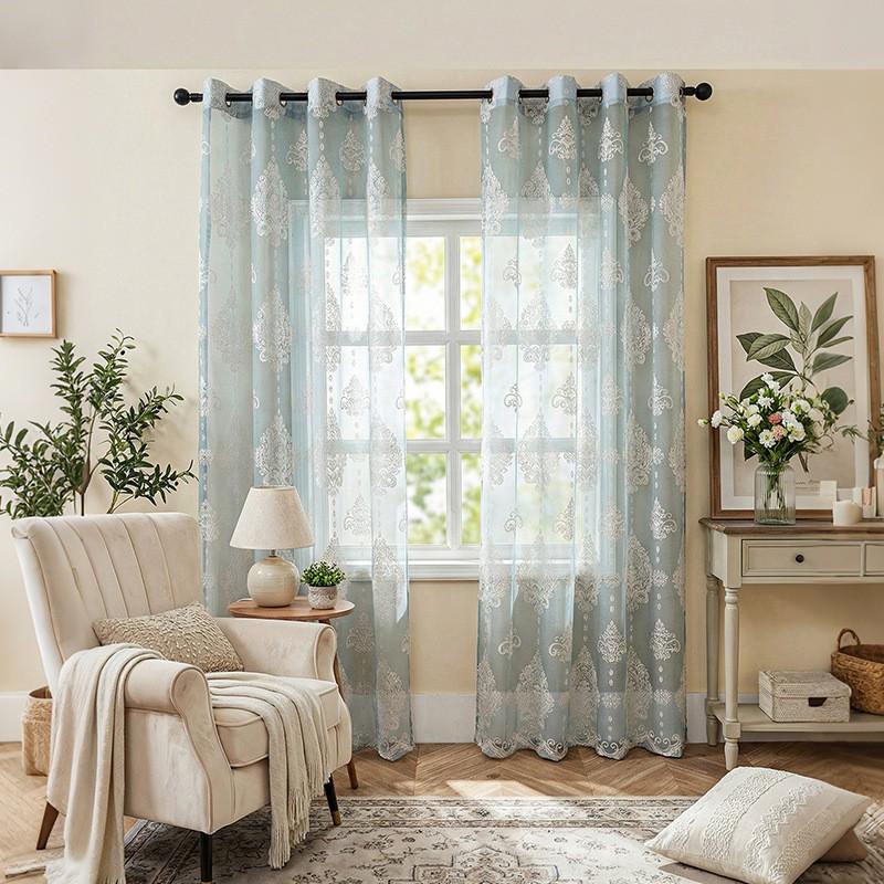 American Floral Lace Sheer Curtains
