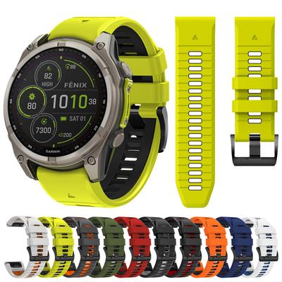 QuickFit 22 мм 26 мм двухцветный силиконовый ремешок для Garmin Fenix 8 E 7 7X 6X Pro 5XPlus Epix Pro Gen 2 47 мм 51 мм/Enduro 3 ремешок для часов