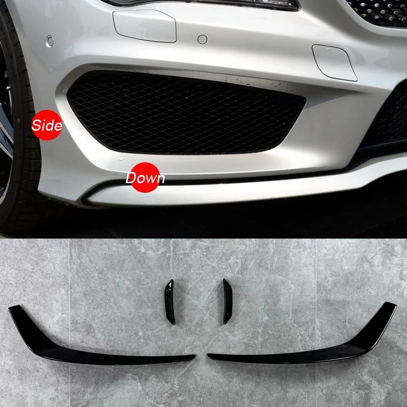 Front Bumper Spoiler Blade Canards For Mercedes Benz CLA W117 C117 Pre-facelift CLA200 45AMG 2013-2015 Splitter Trim Accessories