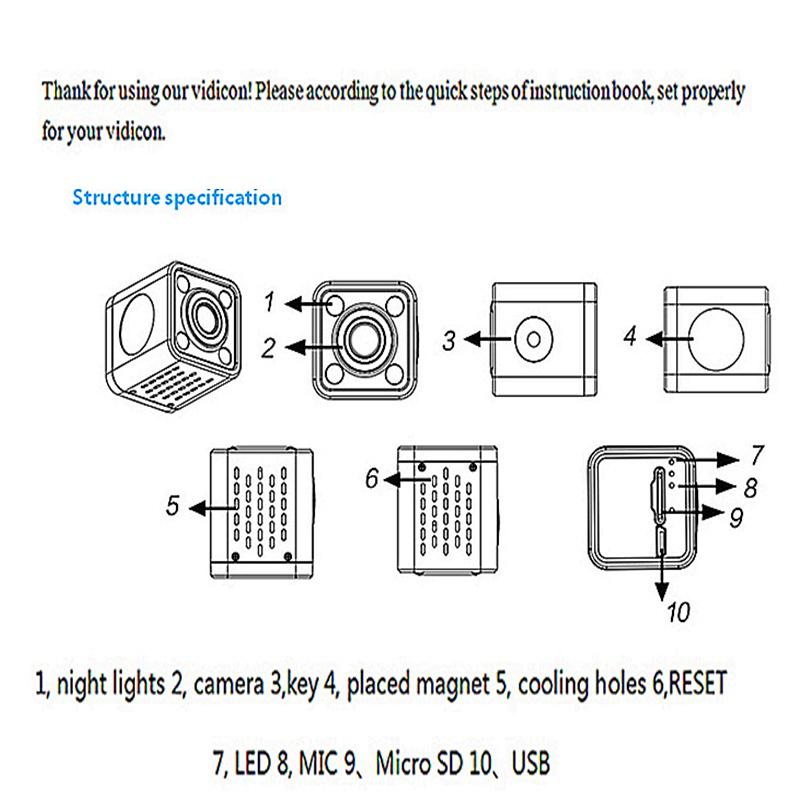 CCTV Cameras 1080P Hdq9 Recorder DVR Wifi Night Vision Sight Camcorder Video Recorder HD Camera
