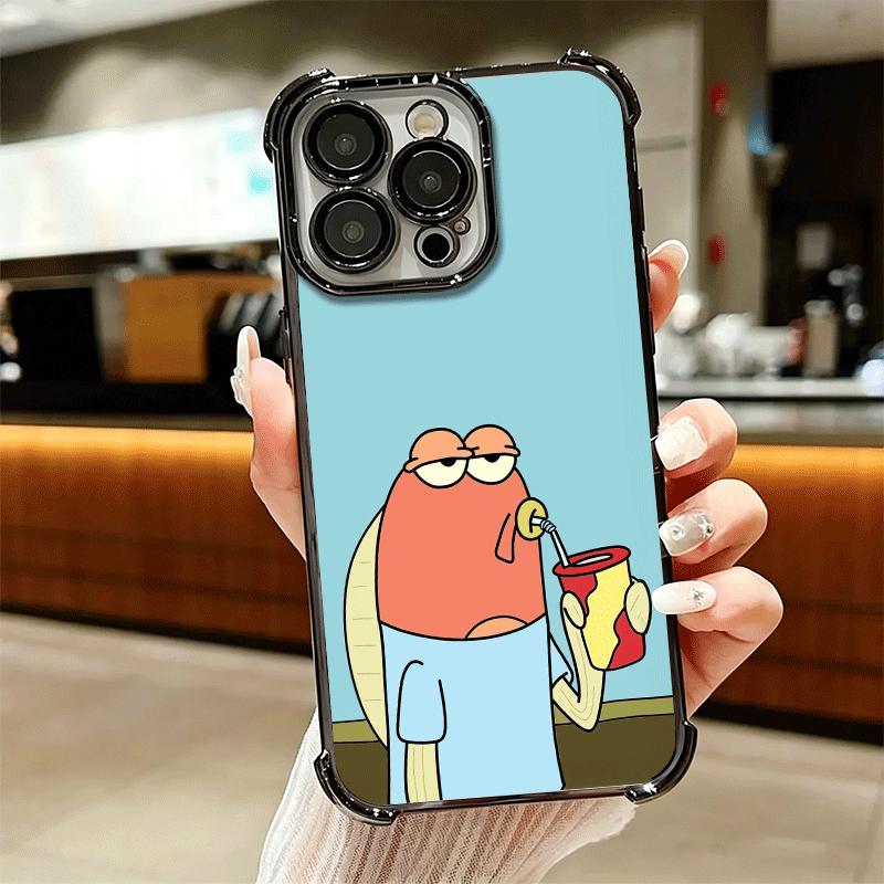 Забавный Мультяшный Уродливый Рыба Мягкий Чехол Для Телефона Для iPhone 15 16 17 Air 14 Pro Max 16E Plus 13 12 Mini Покрытие Защита от Падения Fundas