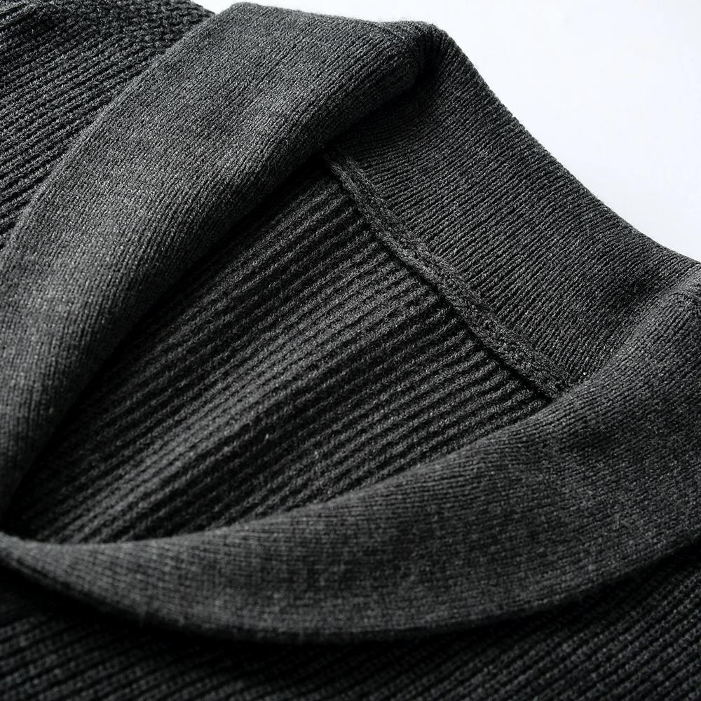 Мужской кардиган с шалевым V-образным вырезом, вязаными пуговицами и шерстяным свитером