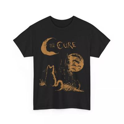 Футболка Cure Vintage Cat Moon Funny The Cure Cat Lover