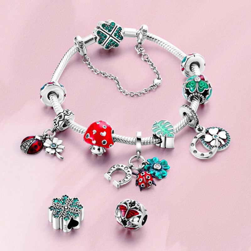 Новинка в серии «Медный красный» Шарм-подвеска Бусина Подходит для оригинального браслета Ожерелье Ювелирные изделия для женщин DIY Модный подарок