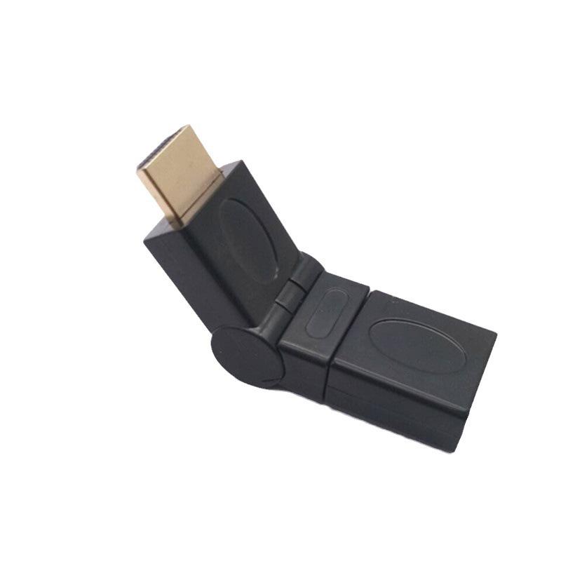 Позолоченный 360-градусный HDMI-адаптер "папа-мама" с поворотом на 90°, 180° и 270°