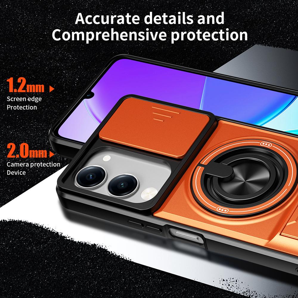 KEYSION Магнитный чехол для телефона VIVO Y04 Y04s Y29s Y29t 5G Слайдер Защита камеры Вертикальная подставка Кольцо 360° Ударопрочный чехол