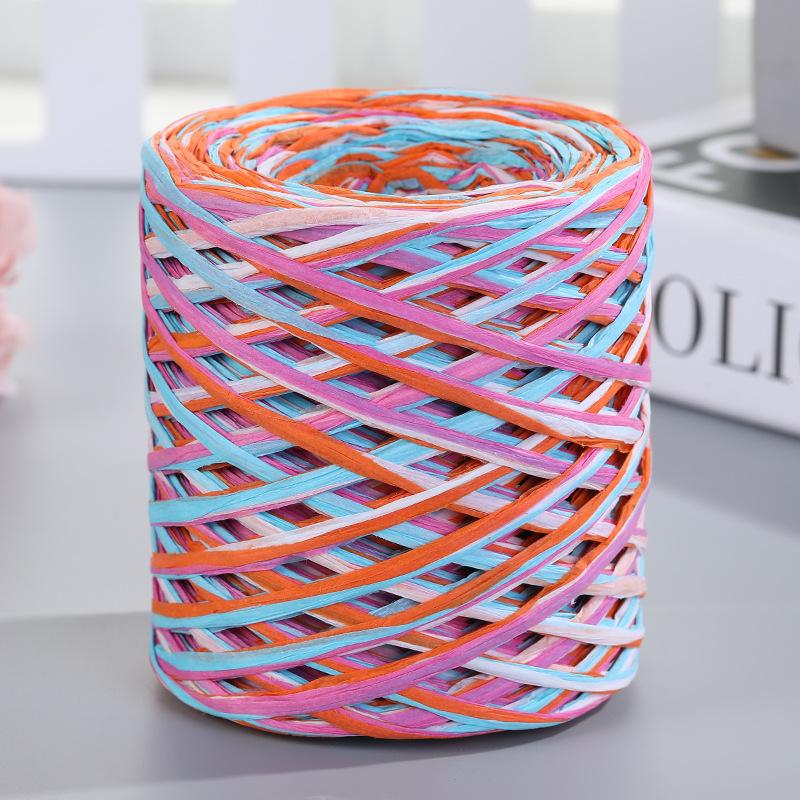 200 м натуральная пряжа из соломы рафии для вязания крючком бумажных ниток своими руками летняя шляпа от солнца пляжная сумка плетеный шнур принадлежности