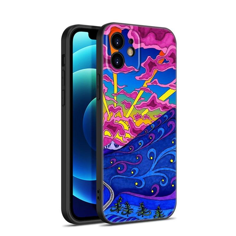 Чехол для телефона Psychedelic Trippy Art для Apple iPhone 13 12 Mini 11 Pro XS Max XR X 8 7 6S 6 Plus SE 2022 2020 5S 5 черный чехол