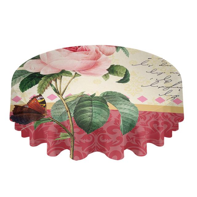 Винтажный узор текстура цветок гибискуса круглая скатерть кухонный декор водонепроницаемая скатерть обеденный журнальный столик чехол