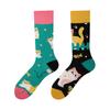 Creative and Fun Cartoon AB Trendy  Asymmetric Mandarin Duck  Men's and Women's Cotton Socks Medium High Socks
