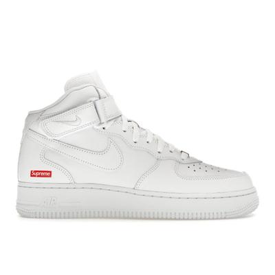 Supreme x Air Force 1 Mid Box Logo - тройные белые кроссовки унисекс FZ8784-100