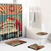 Home Waterproof Print Shower Curtain 4 Piece Carpet Cover Toilet Cover Bath Mat Pad Set Bathroom Curtain Bathroom Decoration