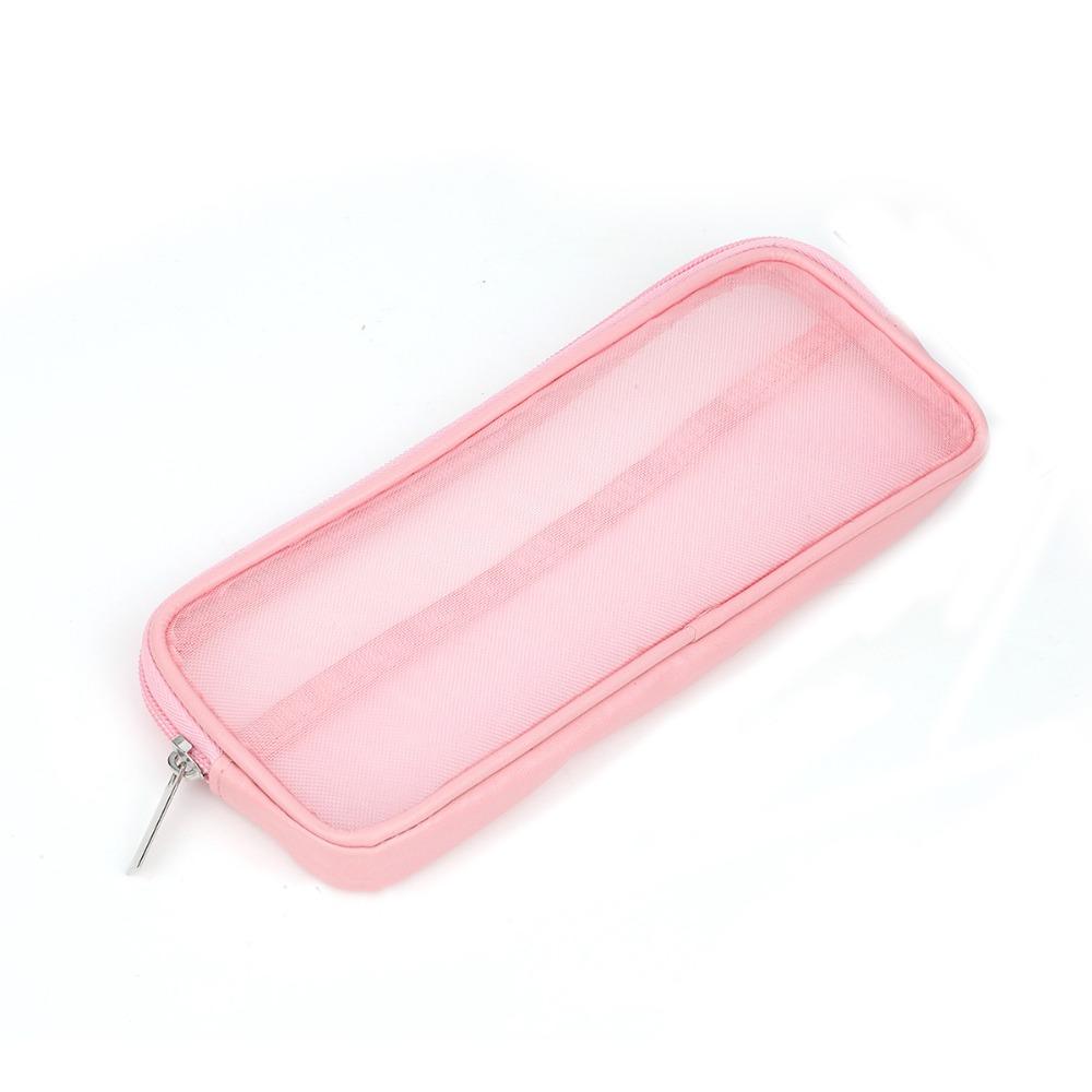 Portable Mesh Design Makeup Brush Travel Case Multipurpose with Zipper Beauty Tools Organizer Wash Storage Pouch Travel Use