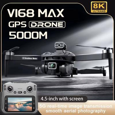 2025 Новый V168 MAX GPS Профессиональный Дрон 8K ESC HD Двойная Камера WIFI FPV Обход Препятствий Большой Экран Складной Бесщеточный RC Квадрокоптер Игрушка Подарок