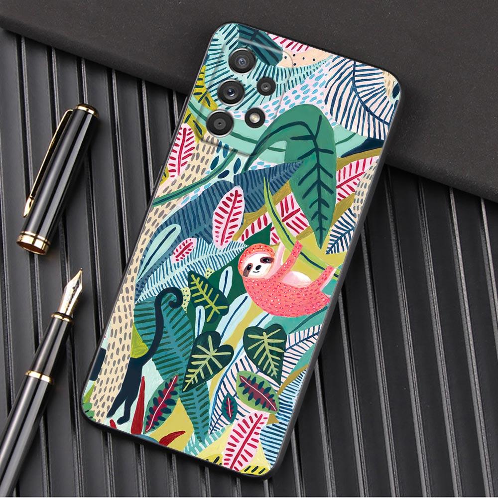 Иллюстрация джунглей Змея Кошки Ленивец Чехол для телефона для Samsung Galaxy A57 A56 A37 A55 A36 A26 A54 A52 A35 A34 A25 A17 A16 A07 Чехол