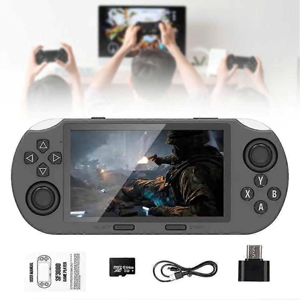 2000+ Игр SF3000 Ретро Портативная Игровая Консоль, Карманный Игровой Плеер, 4,5-дюймовый IPS Экран, 64 ГБ Игр GBA/PSP/KOF