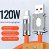 120W Fast Charge Liquid Silicone Cable Type-C Charger Luminous Charging Cable