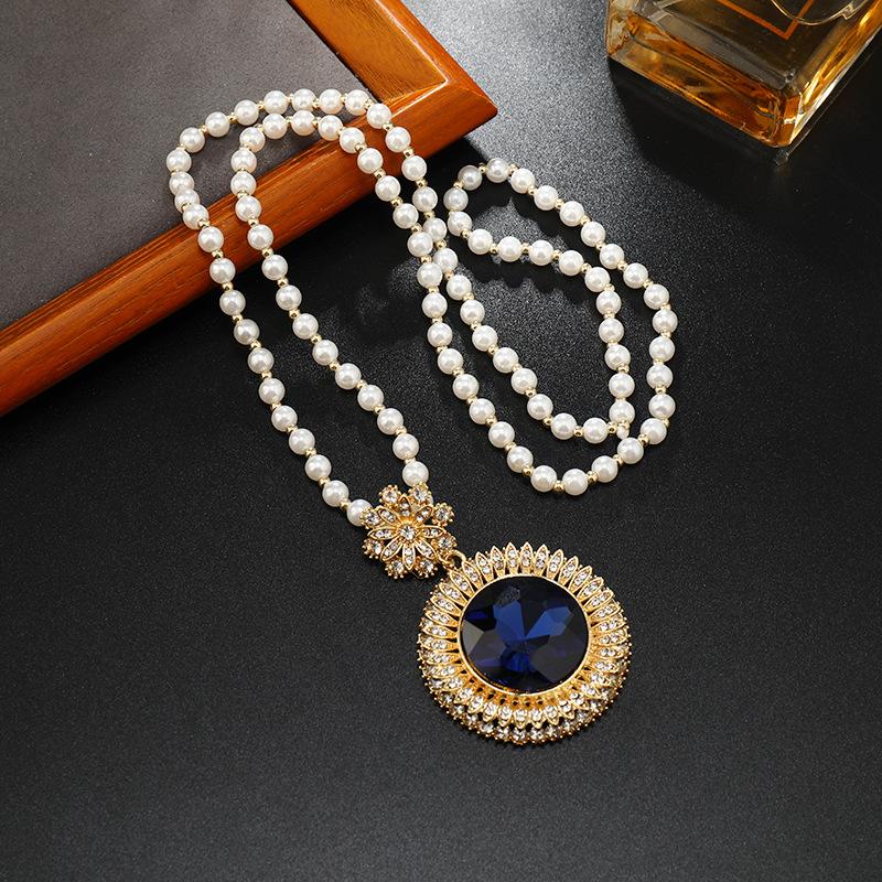 Длинное и изысканное колье, хрустальный кулон, цепочка для свитера, высококачественное и универсальное колье, простые и высококачественные аксессуары для цепочки для свитера.