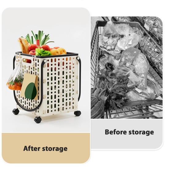 Yousheng Складная тележка для покупок Складная хозяйственная тележка с поворотными колесами на 360 градусов Легкая складная тележка на колесиках с крючками для продуктов