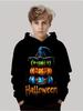 Halloween Hoodies for Kids Cute Ghost Pumpkin Graphic Sweatshirt Cartoon Black Print Holiday Gift Children's Clothing
