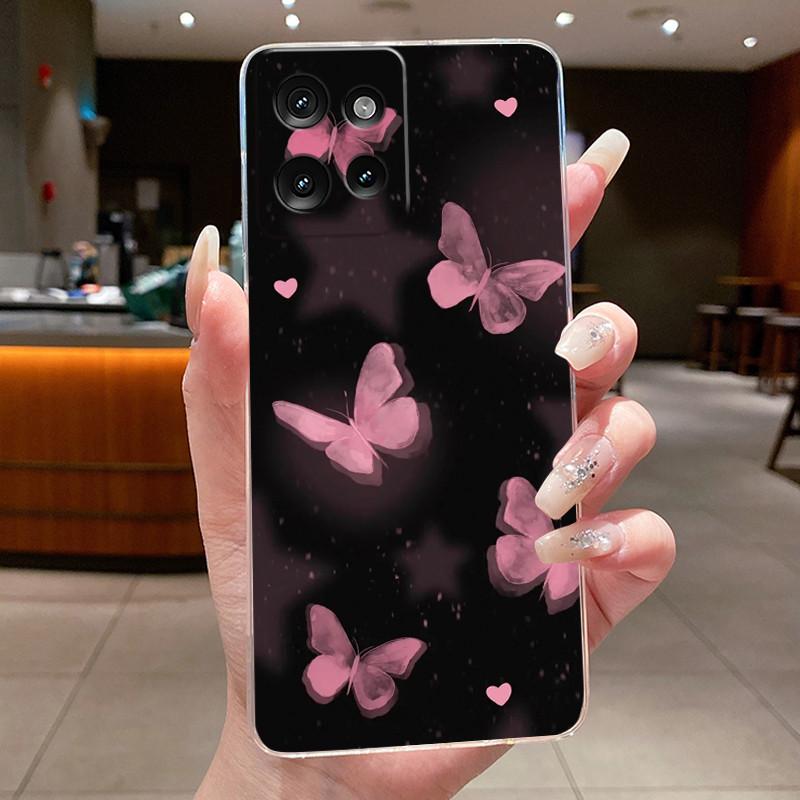 Case For Motorola Edge 50/Edge50 Neo/Moto S50/Edge 50 Pro Capa Flower Butterfly Protective Shell Soft Silicone TPU Phone Cover