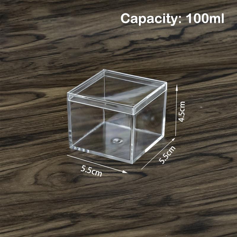 Square High Transparent Plastic Box Betta Breeding Box Mini Candy Packaging Box