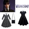 Костюм для косплея Уэнсдей Аддамс - роскошное черное платье для Хэллоуина, Рождественской вечеринки