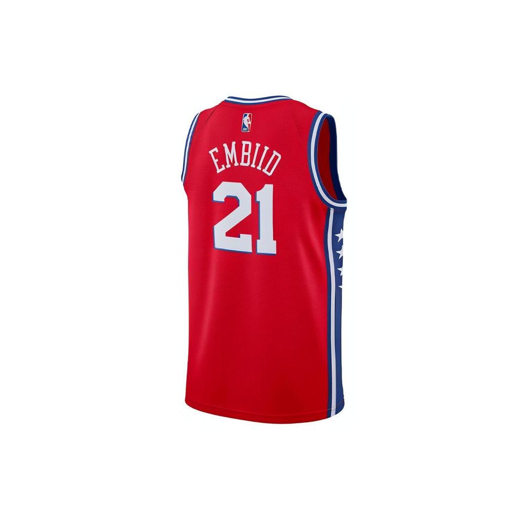 Jordan NBA Statement Edition Swingman Jersey, Джоэл Эмбиид, Philadelphia 76ers мужской баскетбольный жилет красный CV9490-666