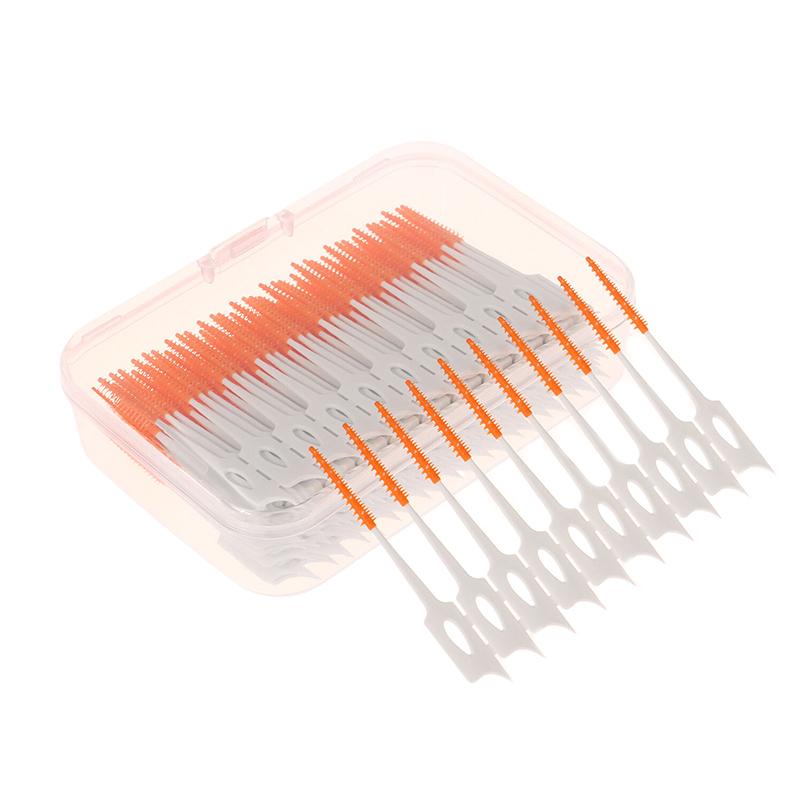 Межзубные силиконовые щетки 200 шт. Зубочистки для чистки зубов между зубами с нитью Инструменты для чистки полости рта