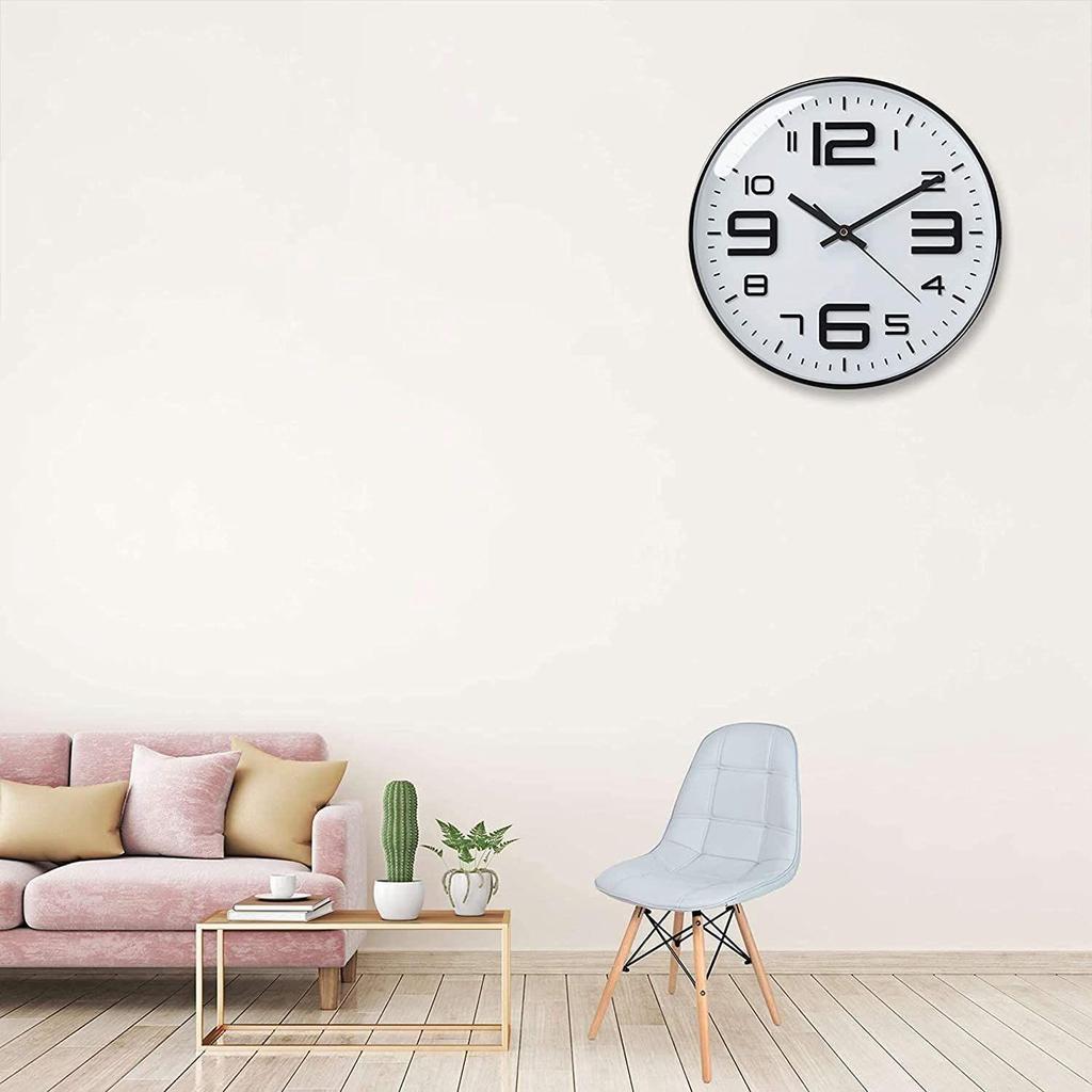 Wall Clock 12" Silent Quartz Decorative Latest Wall Clock Non-Ticking Classic Clock Battery Operated Round Easy To Read For Room/Hom