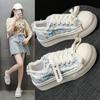 Xiaoxiangfeng Board Shoes Women's 2024 Autumn High-value Round Head Little White Shoes Ins Style Fashionable Versatile Platform Canvas Shoes