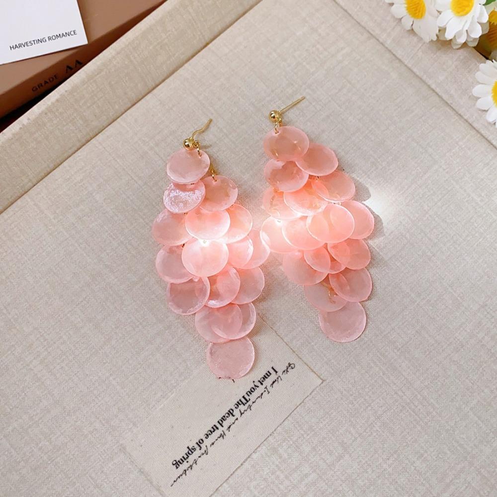 Elegant Shell Earring Bohemian Style Exaggerated Earring Temperament Tassel Drop Earring  Ladies