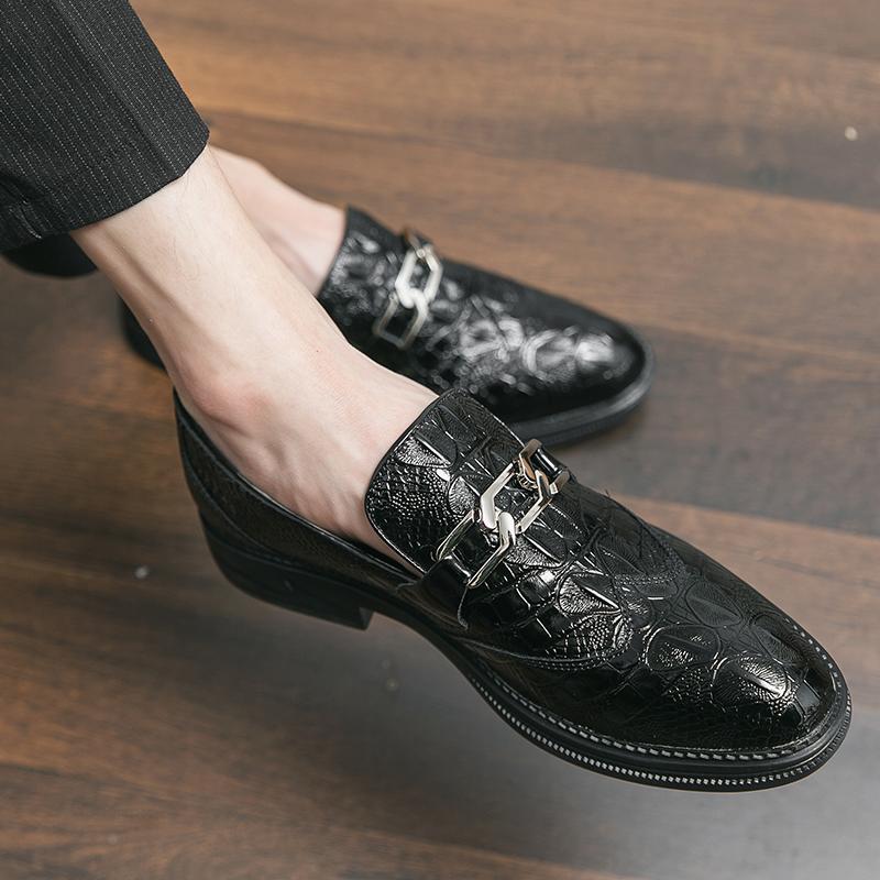 Luxury Designer Brand Business Office Mens Casual Driving Black Loafers Formal British Wedding Dress Shoes Footwear Flats Men