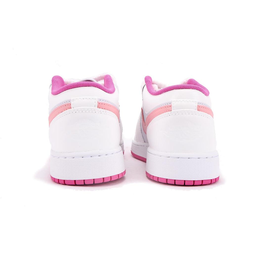 Jordan Air Jordan 1 Нескользящее Покрытие Низкие Винтажные Баскетбольные Кроссовки GS Розовый Белый FV8486-600(Команда-)-Случайные упаковочные пакеты