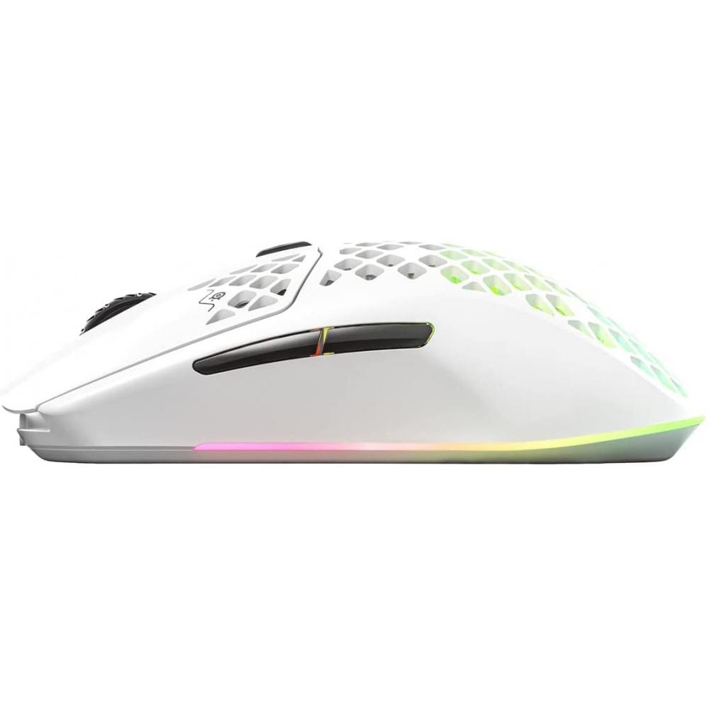 SteelSeries Игровая мышь беспроводная Aerox 3 Snow Wireless Ultra Light с датчиком TRUEMOVE AIR и технологией Quantum Wireless 2.0, стандарт IP54, водонепроницаемая, пылезащитная