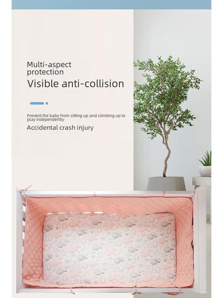 Soft Double Layer Crepe Baby Crib Rail Mat - Children's Crib Guard