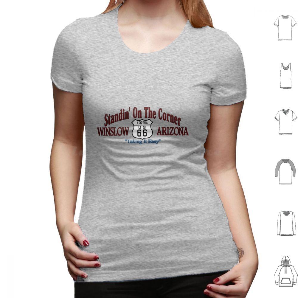 Standing On The Corner In Winslow Arizona T Shirt Big Size 100 Cotton Take It Easy Arizona Winslow Route 66