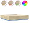 VidaXL Cadre de Lit avec Lumières LED, Lit Double avec Sommier à Lattes, Lit Adulte de Chambre, Moderne, Chêne Sonoma 3209592