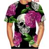 Men's Spring/Summer Fashion Funny Gothic Skull 3D Printed T Shirt Black Round Neck Short Sleeve Tops XXS-6XL