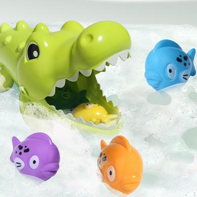 Игрушки для дошкольников, для купания, водный образовательный поплавок, мытье душа, крокодил, поедающий маленькую рыбку