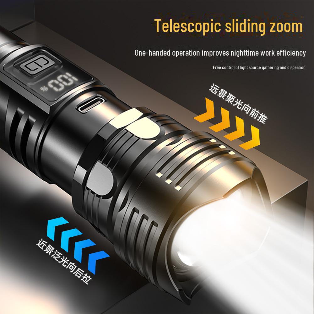 Rechargeable Waterproof Telescopic Zoom Laser Flashlight