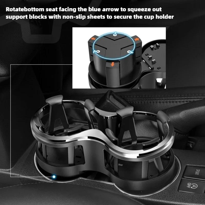 One Drag Two Drink Beverage Holder Car Drink Bottle Cup Holder Water Bottle Mount Stand Coffee Drinks Car Accessories