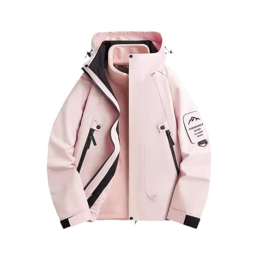 Унисекс ветровка три в одном: Теплый, Водонепроницаемый и Отстегивающийся для Осеннего и Зимнего Альпинизма