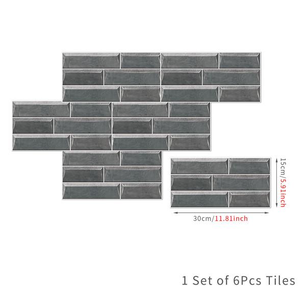 6 шт., маслостойкая наклейка для кирпичной плитки, наклейка на стену для кухни, самоклеющаяся водонепроницаемая наклейка для ванной, обои 15x30 см