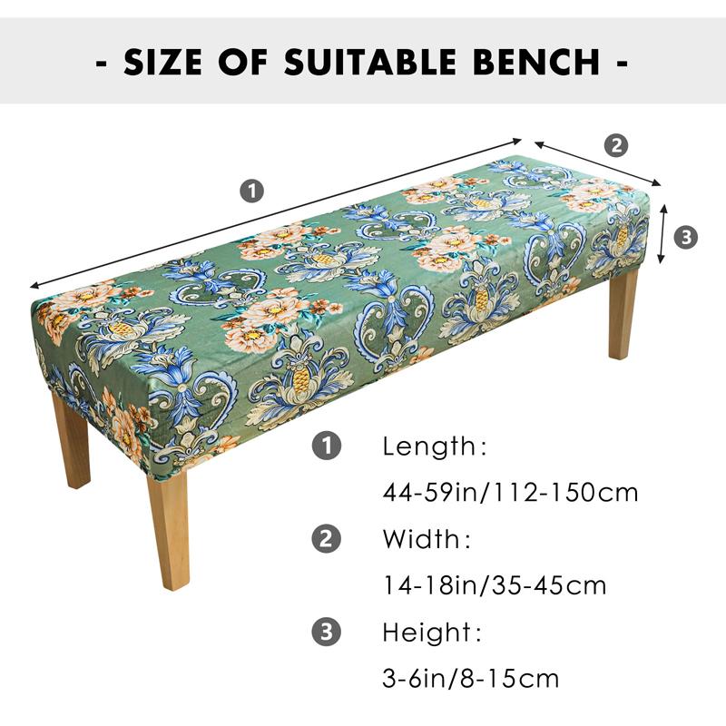 Velvet Embossed Piano Stool Cover Home Dressing Room Bench Printed Elastic Dust Cover Soft Stretch Dining Room Chair Protector