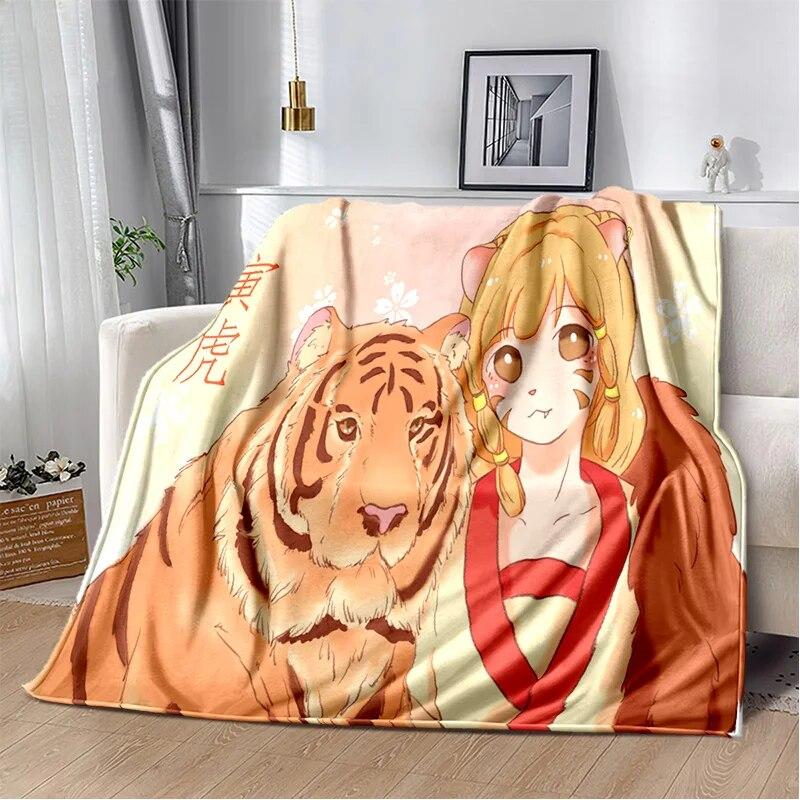 Двенадцать китайских знаков зодиака с узором Манта, чехол для дивана-кровати, мягкое одеяло, плед, мягкие теплые фланелевые одеяла, вентиляторы Gif