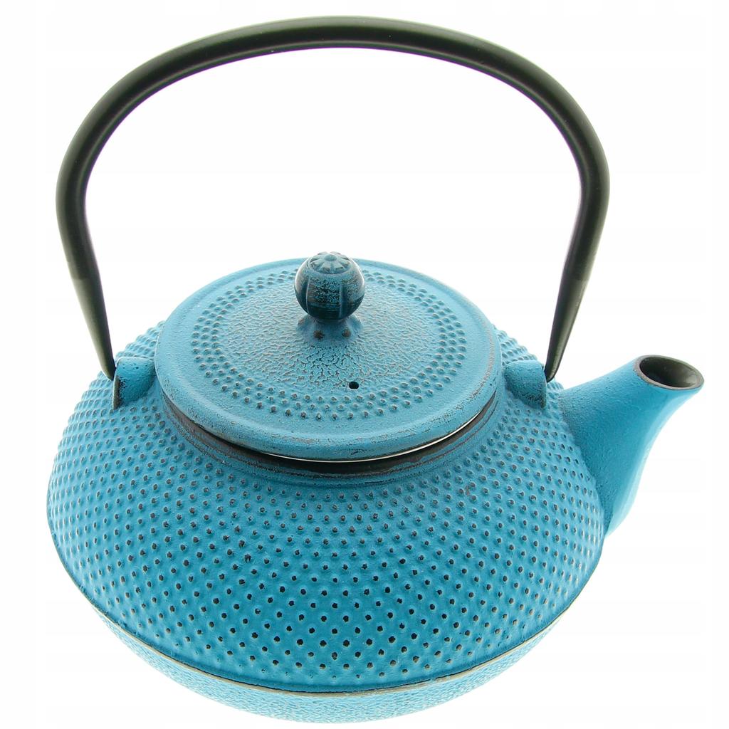 Cast Iron Kettle Blue 1.5 L Infuser With Strainer For Herbal Tea