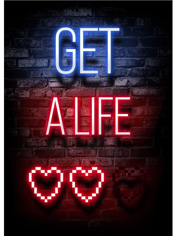 Neon Design Gamepad Game Quote Posters Canvas Painting VR Gaming Girl Wall Art Picture Gamer Boy Room Home Decoration No LED