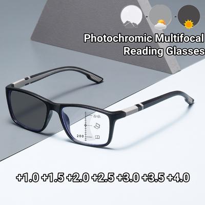 Ретро Антискользящие Интеллектуальные Фотохромные Очки для Дальнозоркости Мультифокальные Очки для Чтения Высококачественные Очки с Защитой от Синего Света